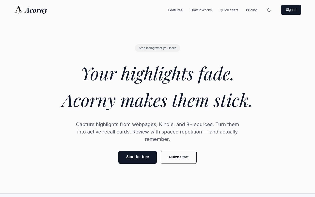 Acorny screenshot 1