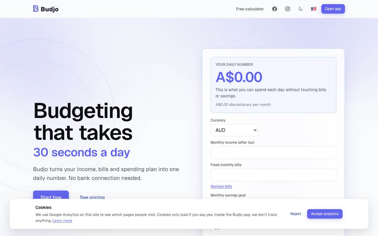 Budjo screenshot 1