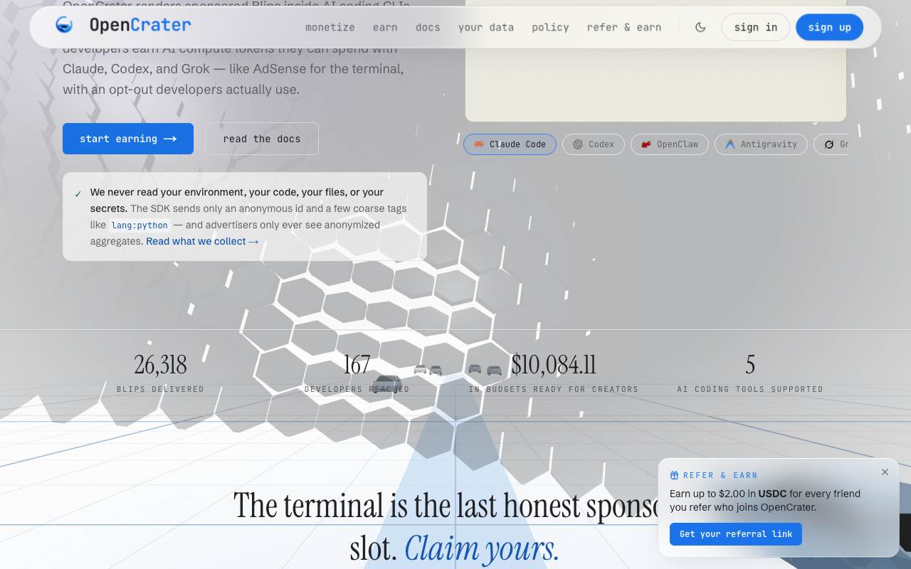 OpenCrater screenshot 2