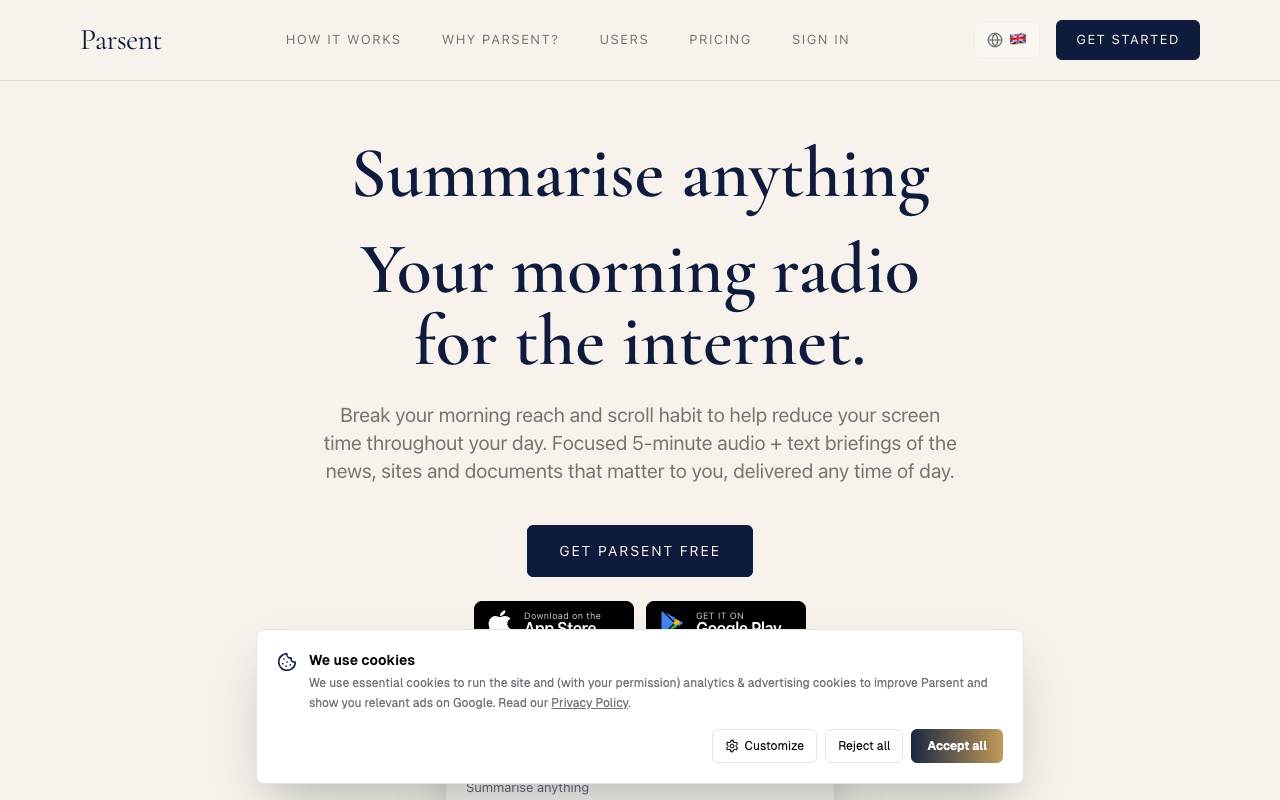 Parsent screenshot 1