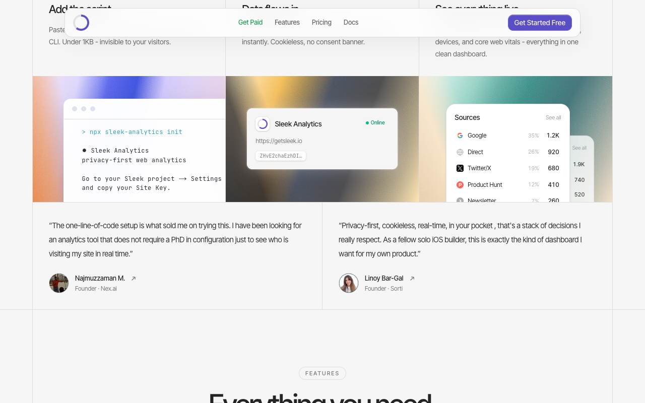 Sleek Analytics screenshot 2